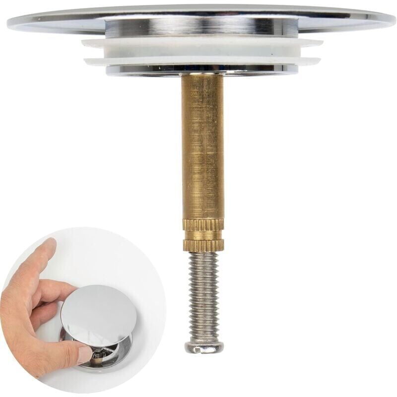 foto del prodotto snq tappo vasca a doppia guarnizione 72 mm, regolabile in altezza, tappo vasca universale