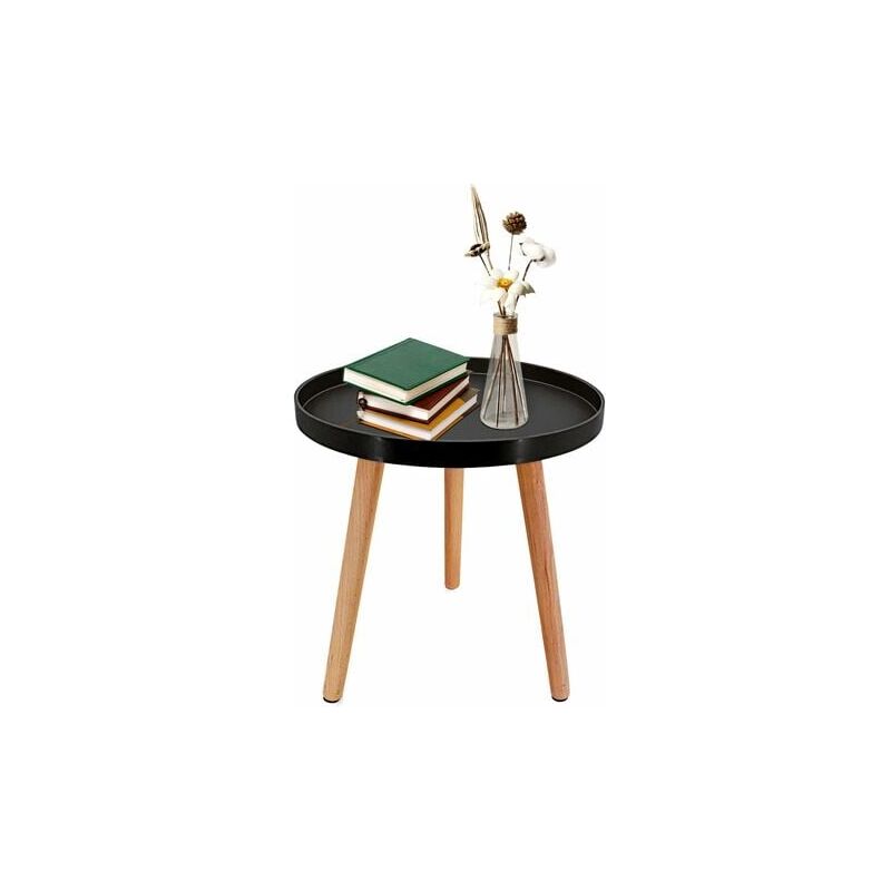 foto del prodotto snq tavolino laterale piccolo, per soggiorno, camera da letto, ufficio, tavolino laterale piccolo per piccoli spazi, con gambe in legno naturale,