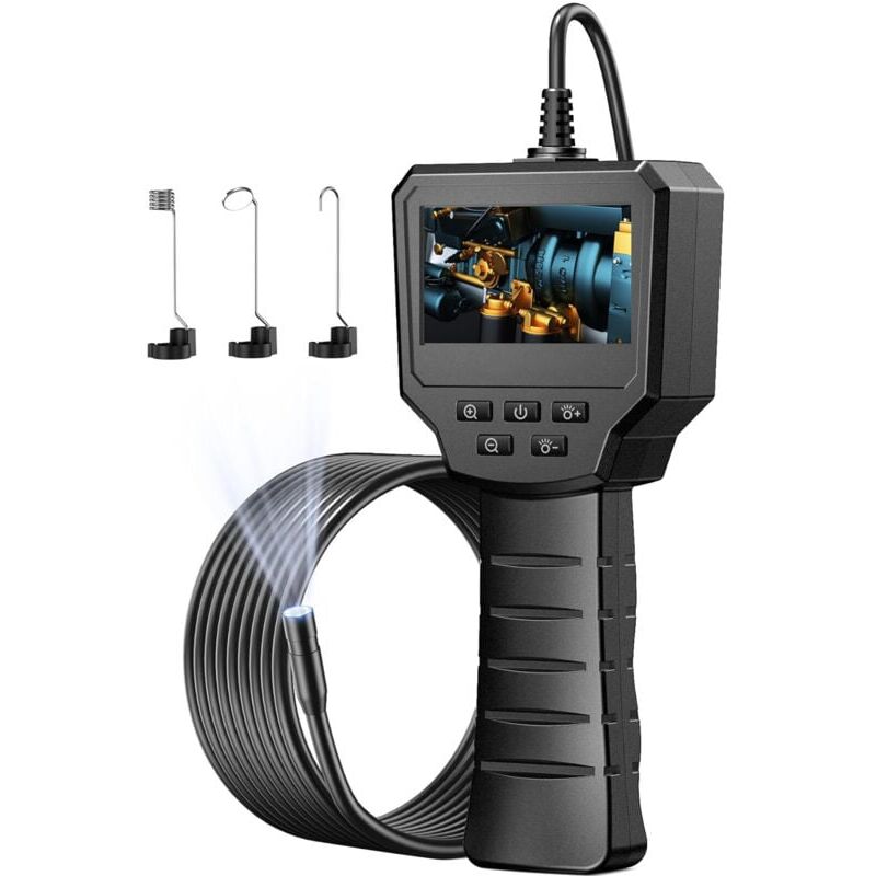 foto del prodotto snq telecamera di ispezione da 2,4 pollici, telecamera hd 1440p da 2,0 mp con 6 led regolabili, telecamera impermeabile digitale ip67 da 8 mm, cavo