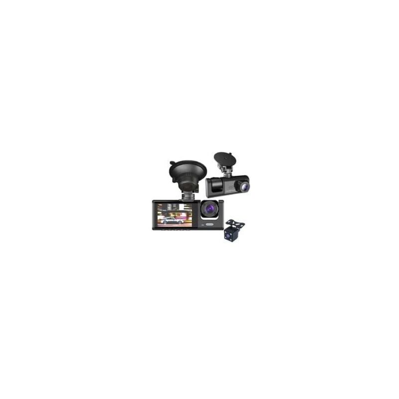 foto del prodotto snq telecamera obiettivo auto dvr 3 canali dash cam hd 1080p anteriore e posteriore interno dashcam video recorder notte