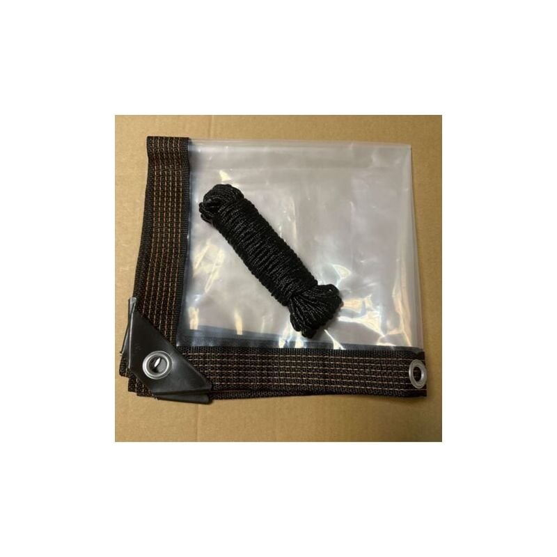 foto del prodotto snq telone impermeabile perforato, trasparente, pieghevole, con cordino speciale 2m2m colore trasparente