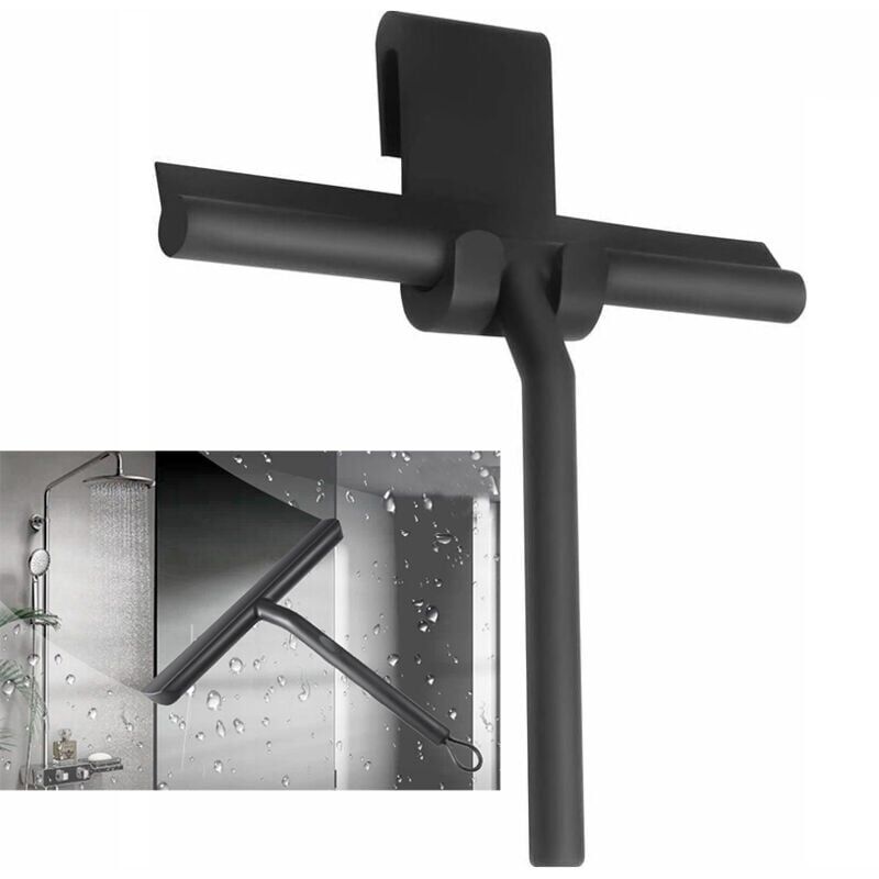 foto del prodotto snq tergivetro per doccia da 8,6 x 6,5 pollici con supporto in silicone, anima in acciaio inossidabile per bagno, vetro, porta doccia, finestrino