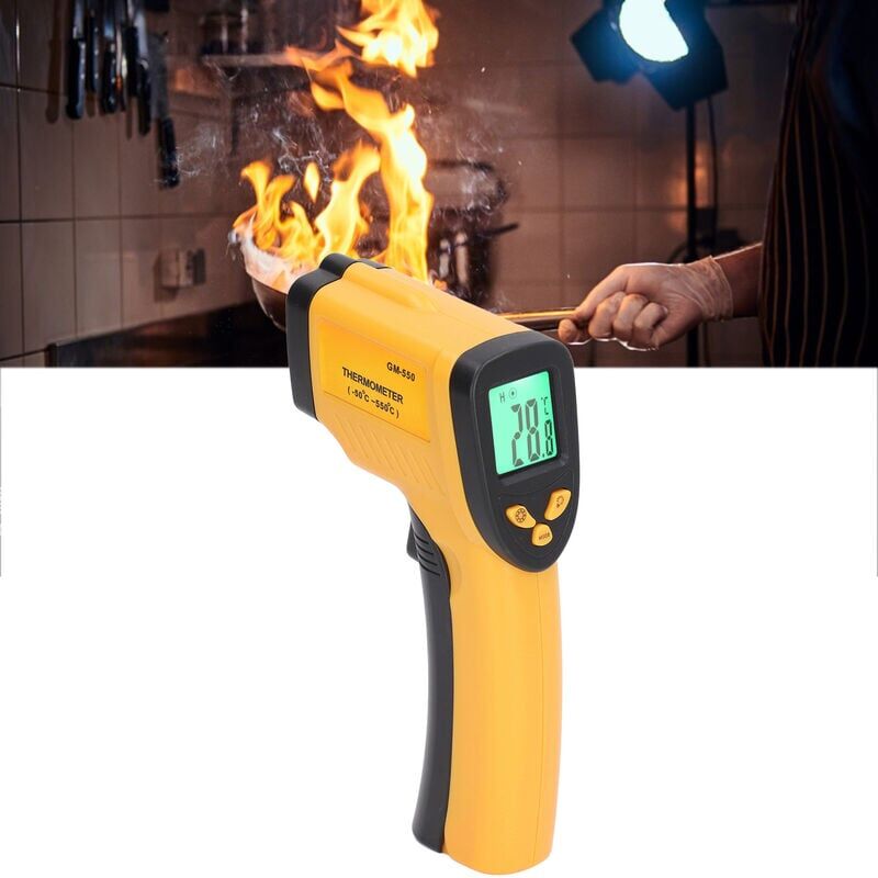 foto del prodotto snq termometro a infrarossi , termometro a infrarossi laser senza contatto da 50 c a 550 c, display lcd retroilluminato non per umani 