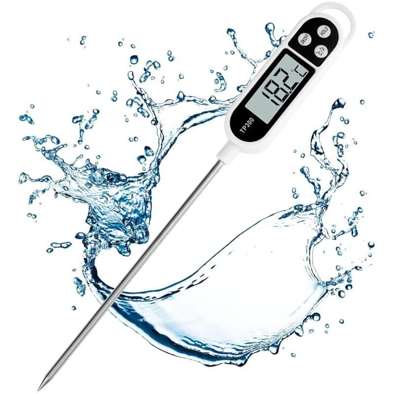 foto del prodotto snq termometro da cucina, termometro digitale con sonda lunga, termometro da cucina a lettura istantanea, termometro per carne per alimenti, carne,