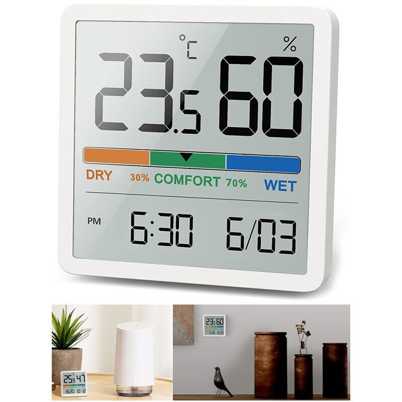 foto del prodotto snq termometro igrometro digitale, termometro da tavolo digitale con monitor di temperatura e umidit , termometro per ambienti con misuratore di