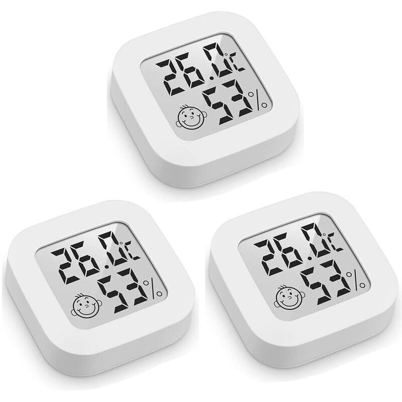 foto del prodotto snq termometro igrometro per interni, 3 pezzi mini termometro igrometro digitale lcd ad alta precisione, termometro da parete per interni ed