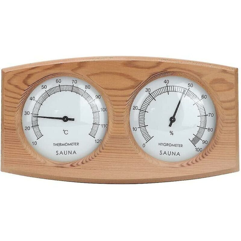 foto del prodotto snq termometro per sauna 2 in 1 termoigrometro in legno termometro igrometro accessori per sauna a vapore