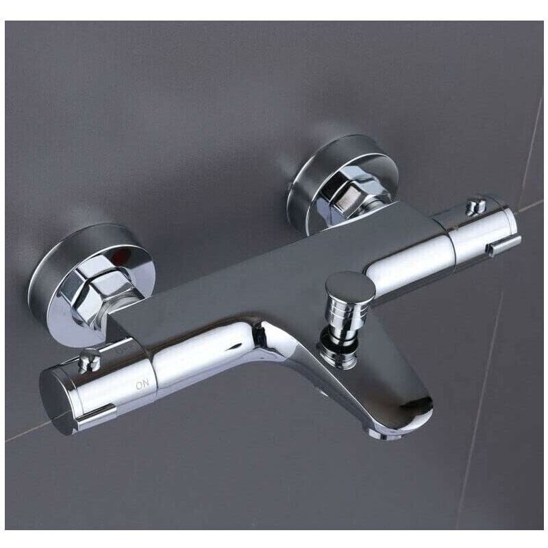 foto del prodotto snq termostato 20 50 , acciaio inox 2 uscite, rubinetto, doccia, mitigatore, rubinetto, rubinetto, doccia antiscottatura, sicurezza a 38 c