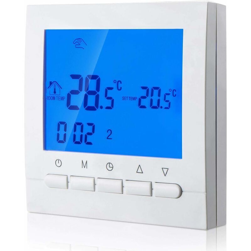 foto del prodotto snq termostato digitale per il riscaldamento, collegamento a 2 fili, con programmazione per 6 giorni feriali e 2 fine settimana.