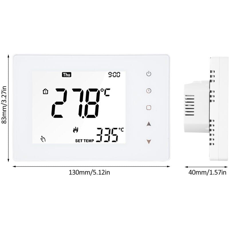 foto del prodotto snq termostato intelligente 5a supporta la programmazione settimanale wi fi lcd touch screen tp818whpw bianco 