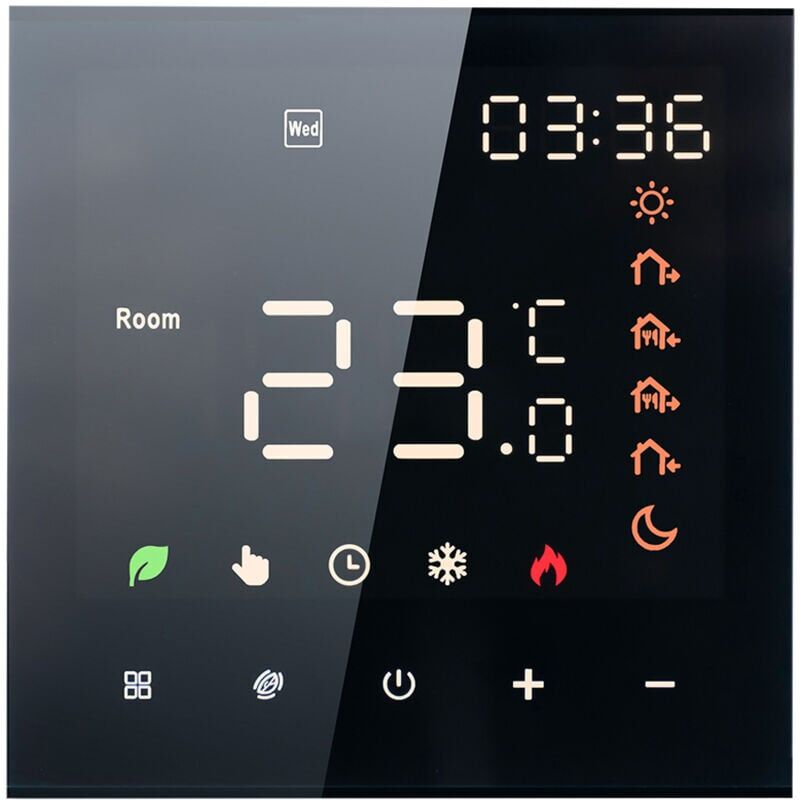 foto del prodotto snq termostato intelligente , termostato digitale programmabile 16a con touch screen lcd, termostato digitale intelligente a parete per
