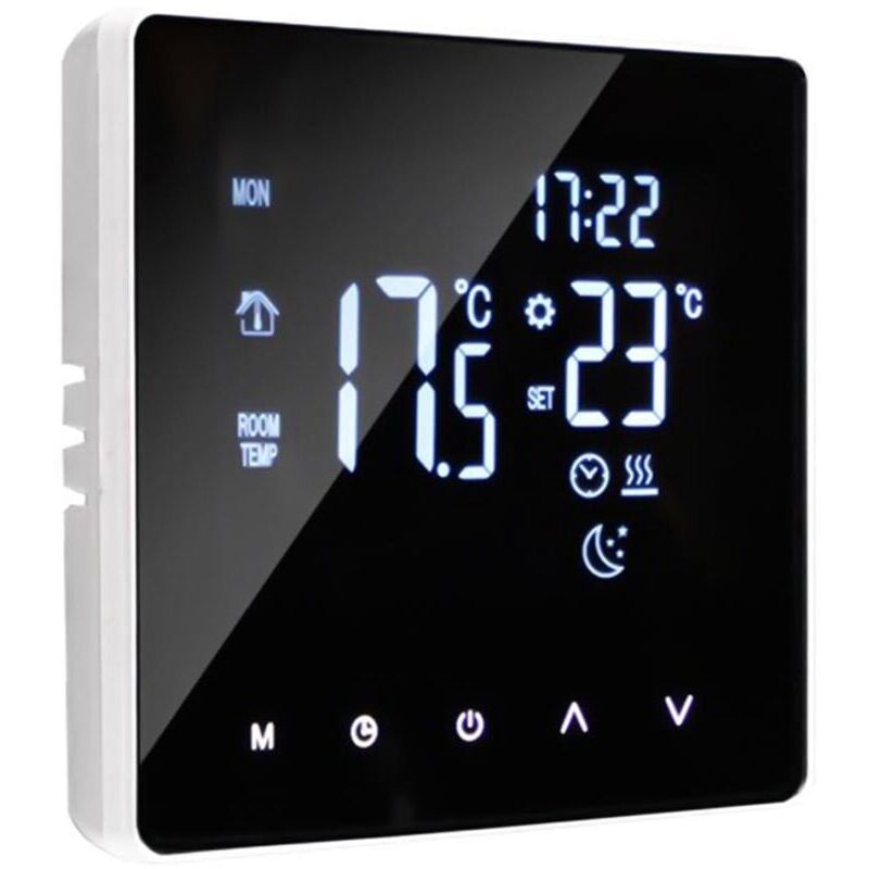 foto del prodotto snq termostato intelligente , termostato programmabile settimanale con schermo lcd touch retroilluminato per la casa