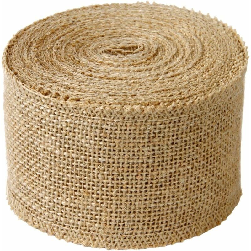 foto del prodotto snq tessuto di iuta da 8 cm di larghezza rotolo di nastro rustico per decorazioni fai da te 10 m 