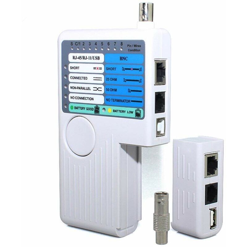 foto del prodotto snq tester per cavi di rete rj11 rj45 usb bnc per tracciamento cavi lan utp stp