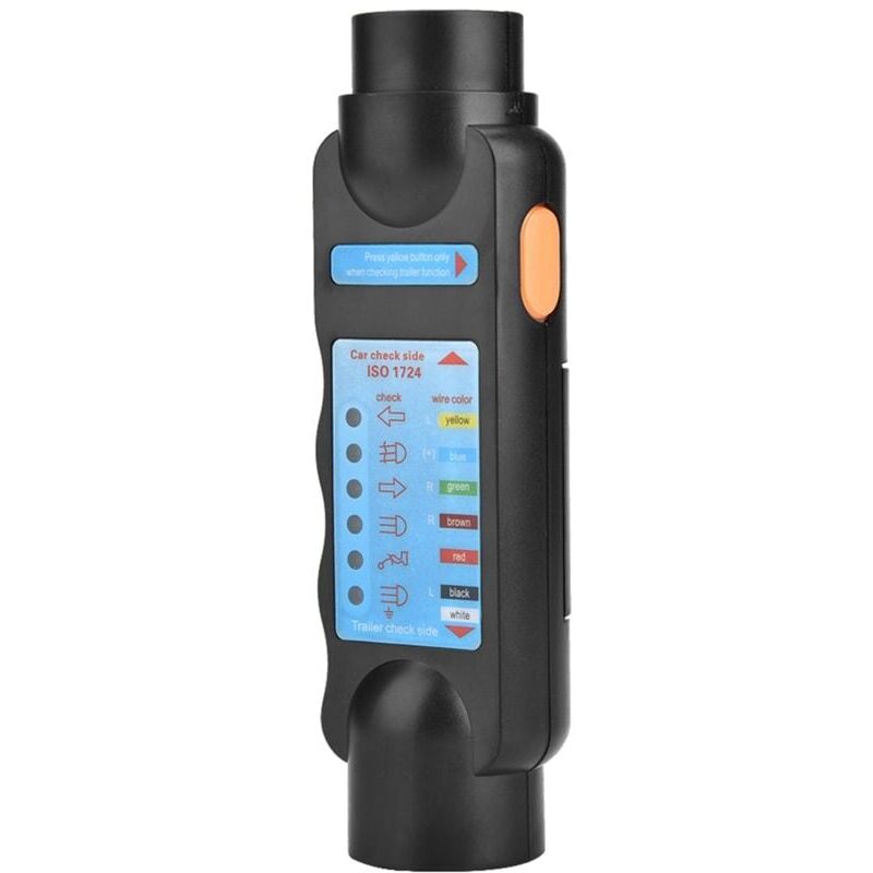 foto del prodotto snq tester per rimorchi a 7 pin, tester per luci di rimorchio a 12 v, strumenti diagnostici per circuiti di cablaggio cavi, per roulotte, camper e