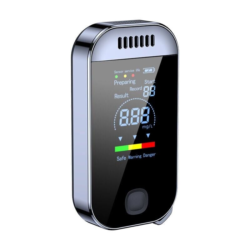 foto del prodotto snq testeur d alcool avec affichage num rique led couleur et charge usb pour usage personnel capteur semi conducteur avec alarme noir