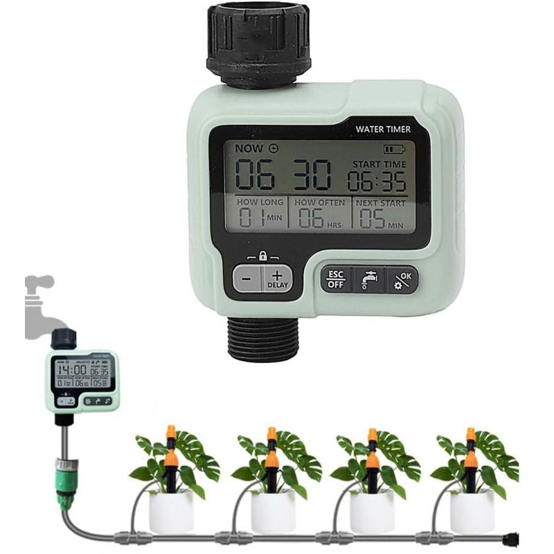 foto del prodotto snq timer di irrigazione manuale automatico programmabile hct 322 batteria non inclusa