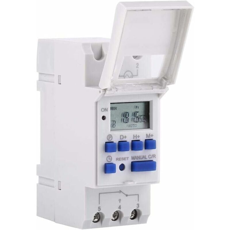 foto del prodotto snq timer digitale programmabile con display lcd, interruttore orario settimanale programmabile, rel orario 16on e 16off 24 v 