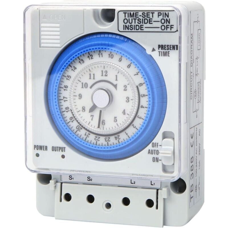 foto del prodotto snq timer meccanico analogico universale 250vac 16a 24 ore,