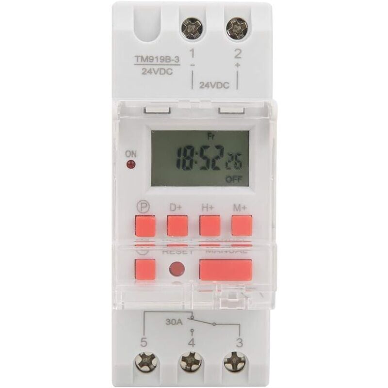foto del prodotto snq timer settimanale dc 24v 30a 12 24 ore con lcd, interruttore, rel di controllo programmabile, timer