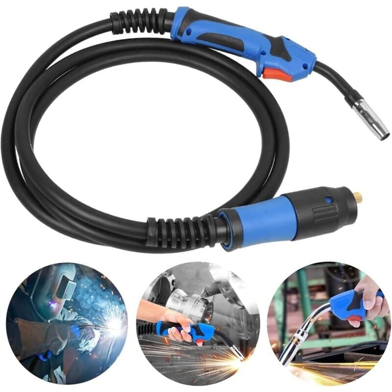 foto del prodotto snq torcia per saldatura a filo mig mag 15ak da 3,8 metri con connettore scart per saldatrice a gas raffreddata ad aria semiautomatica torcia mb15 