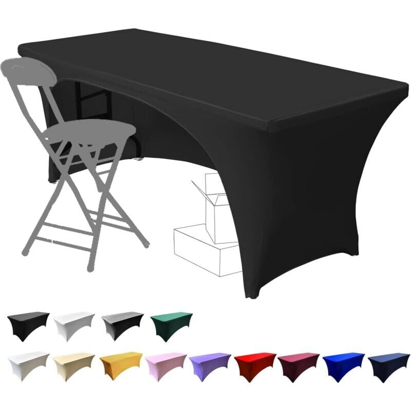 foto del prodotto snq tovaglie elastiche da 1,8 m per tavoli rettangolari con schienale aperto, tovaglie rettangolari in spandex per tavoli da patio, decorazioni per