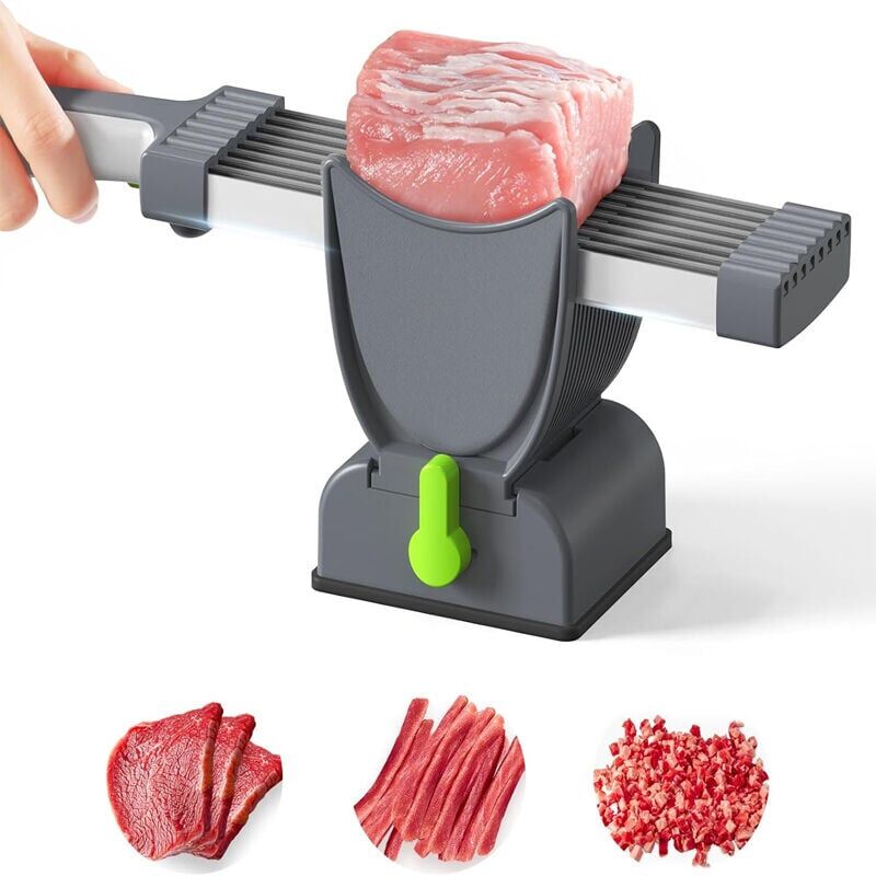 foto del prodotto snq trancheuse viande fra che, paisseur r glable 2 ou 4 mm, couteau de cuisine 17 en 1 en acier inoxydable, trancheuse viande manuelle,