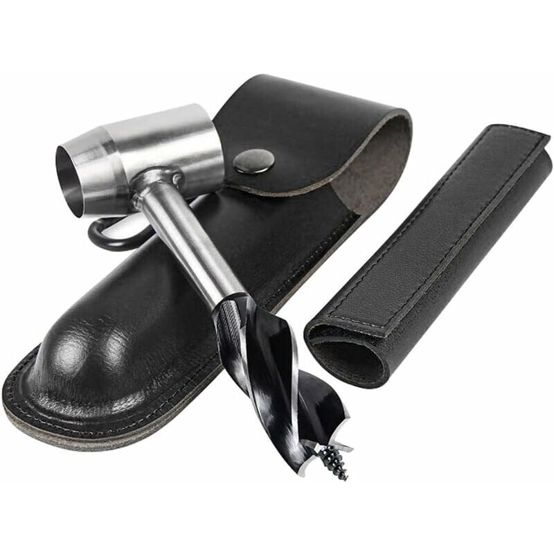 foto del prodotto snq trapano a mano per la lavorazione del legno, trapano manuale per la sopravvivenza con custodia in pelle, utensili manuali per la trivella,
