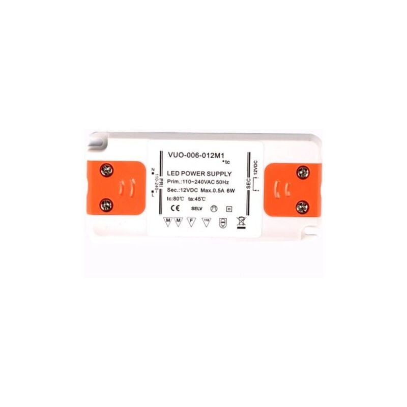 foto del prodotto snq trasformatore di alimentazione led 6w, 12v dc, 0,25a tensione costante per strisce led e lampadine led g4, mr11, mr16