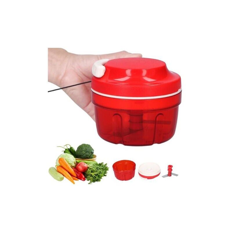 foto del prodotto snq tritatutto per cipolle, utensili da cucina, tritatutto per verdure, tritatutto manuale rosso 