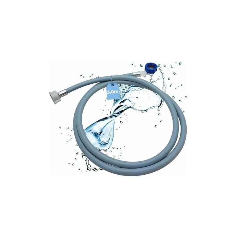 foto del prodotto snq tubo di carico acqua lavatrice lavastoviglie 2964 lunghezza collegamento 3,0 m i gomito dritto da 3 4 con guarnizione i tubo di carico acqua