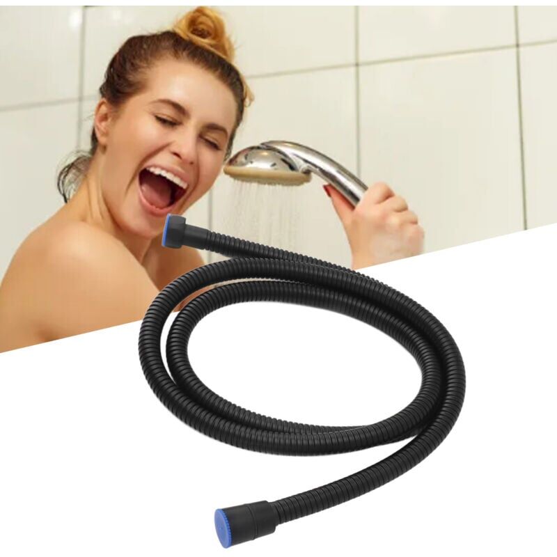 foto del prodotto snq tubo doccia da 59 pollici, flessibile ignifugo e resistente al calore, in acciaio inossidabile, extra lungo, per bagno, nero 