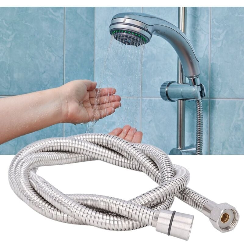 foto del prodotto snq tubo doccia in acciaio inossidabile antideflagrante g1 2, tubo doccia per bagno argentato da 1,5 m 4,9 piedi