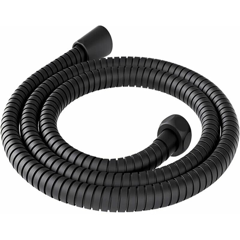 foto del prodotto snq tubo doccia universale in acciaio inox da 200 cm, antitorsione, anticorrosione, cavo doccia universale da 2 m, nero