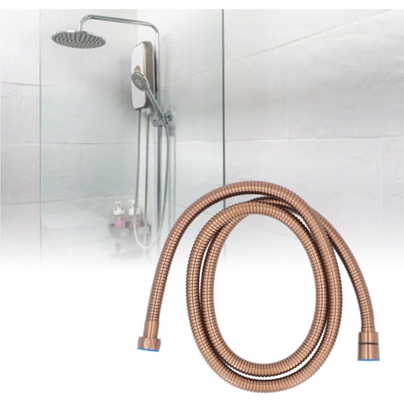 foto del prodotto snq tubo flessibile per doccia in acciaio inossidabile da 1,5 m per scaldabagno da bagno, color oro rosa.