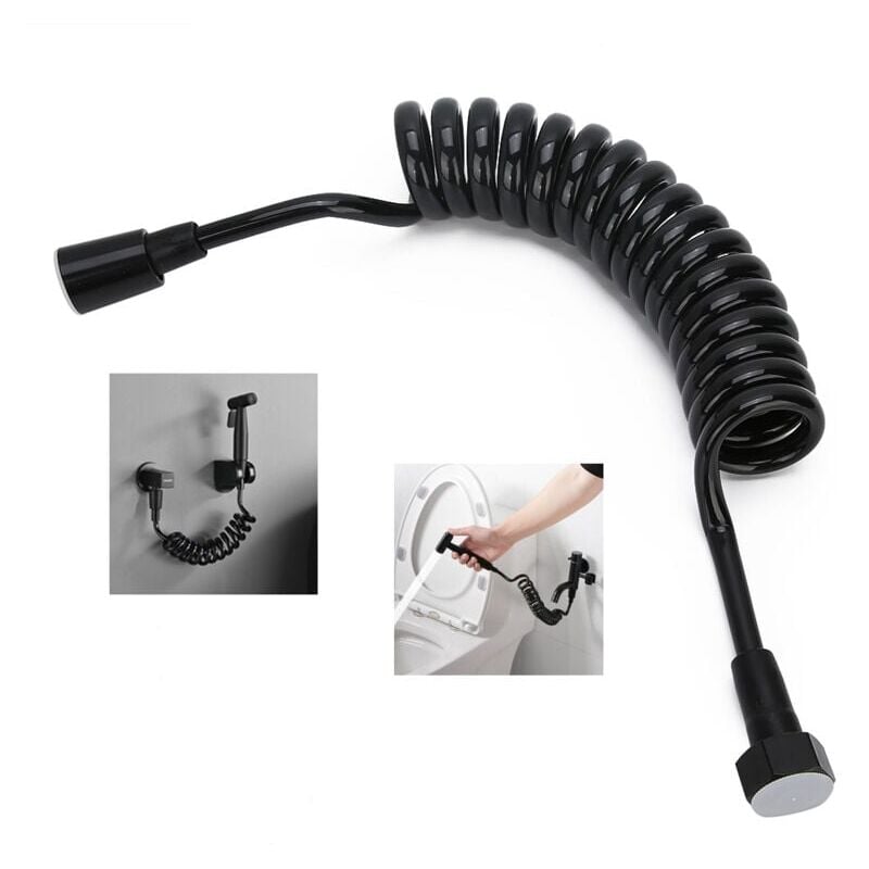 foto del prodotto snq tubo flessibile per doccia , tubo flessibile per doccia telescopico da 2 m, con tappo in rame, tubo retrattile per doccia, wc e bidet