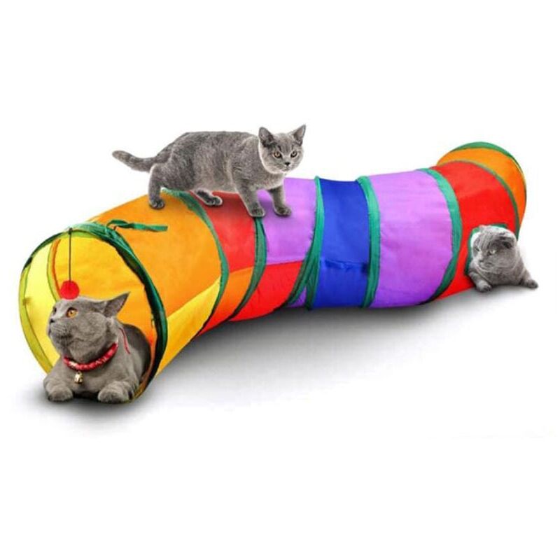 foto del prodotto snq tunnel interattivo per gatti, giocattolo per animali domestici, tunnel da gioco per gatti, gattini, conigli, cuccioli, pieghevole stile s,