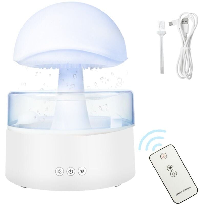 foto del prodotto snq umidificatore a forma di fungo , luce notturna a 7 colori, diffusore di oli essenziali per aromaterapia a ultrasuoni a nebbia fredda da 500 ml