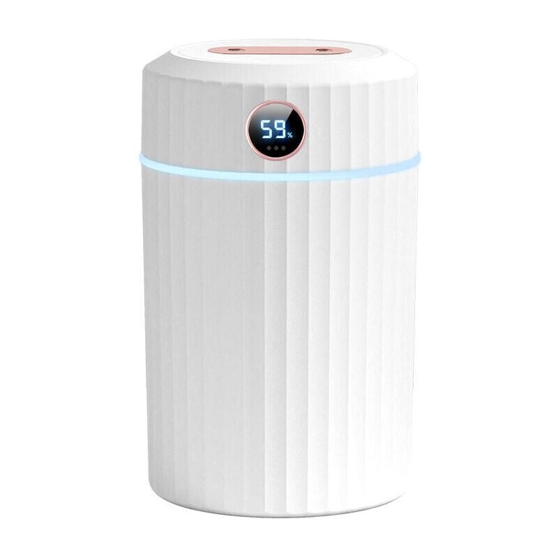 foto del prodotto snq umidificatore a ultrasuoni silenzioso da 2 litri con termoigrometro, doppio ugello, autonomia di 36 ore, spegnimento automatico, 7 led, per
