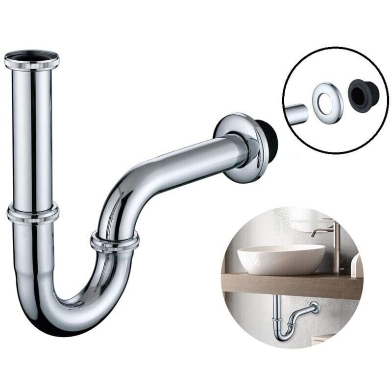 foto del prodotto snq universal siphon f r waschbecken r hrengeruchsverschluss in 1 1 4 x 32 mm r hrensiphon edelstahl f r waschtisch geruchsverschluss