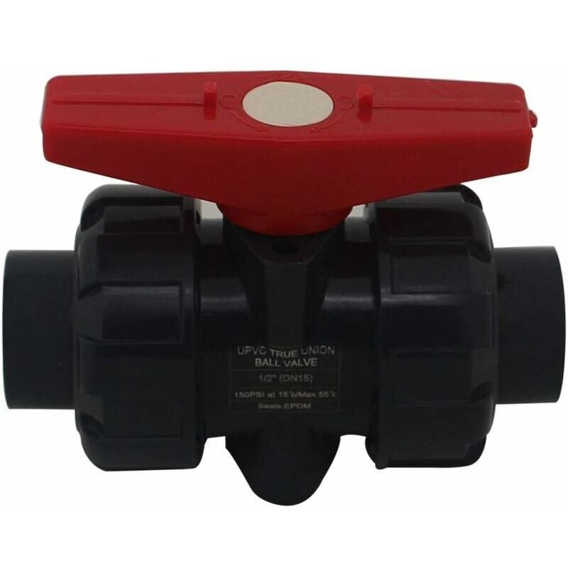 foto del prodotto snq valvola a doppia unione da incollare diam 20 mm valvola a sfera in pvc valvola a sfera valvola a sfera per piscina, dn15 diametro interno 20mm 