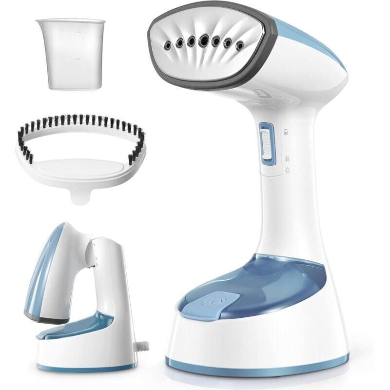 foto del prodotto snq vaporizzatore per indumenti bianco 220v, ferro da stiro portatile pieghevole, potente vapore penetrante, riscaldamento rapido, adatto per casa,
