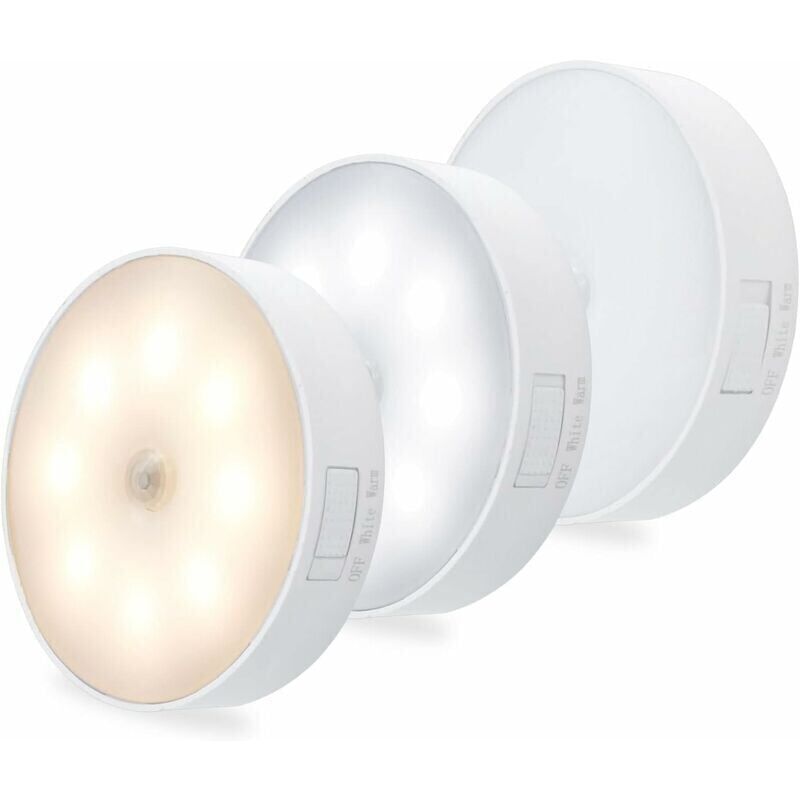 foto del prodotto snq veilleuse led rilevatore di movimento interno, lampada led ricaricabile tramite usb, lampada led automatica da 1w con 3 modalit per cucina,