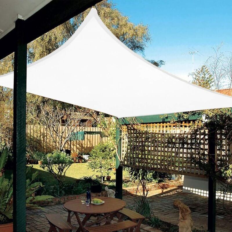 foto del prodotto snq vela ombreggiante impermeabile rettangolare 3x4m, tessuto ombreggiante resistente all acqua con protezione uv per giardino, patio, argento
