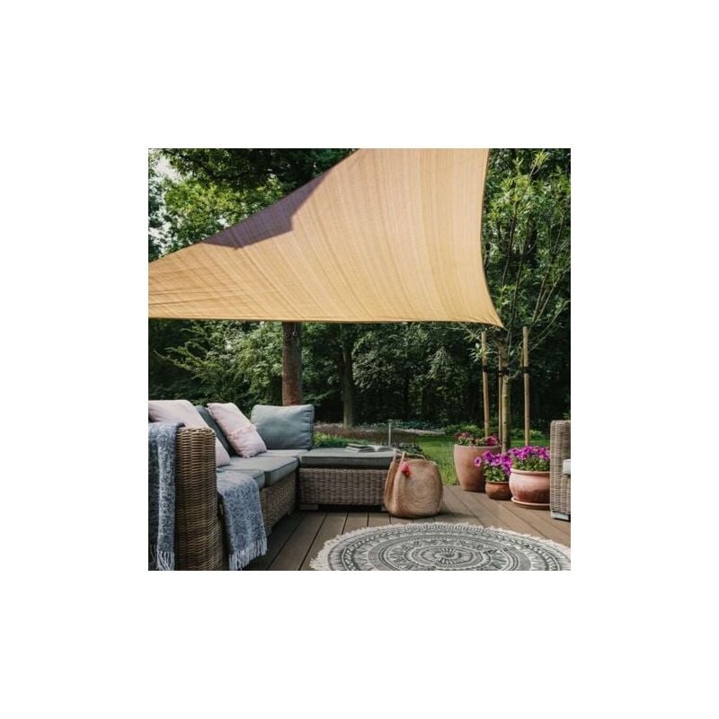 foto del prodotto snq vela ombreggiante triangolare 3x3x3 m, telo ombreggiante traspirante in hdpe 185 g m , rete ombreggiante da 3 m resistente al 98 di