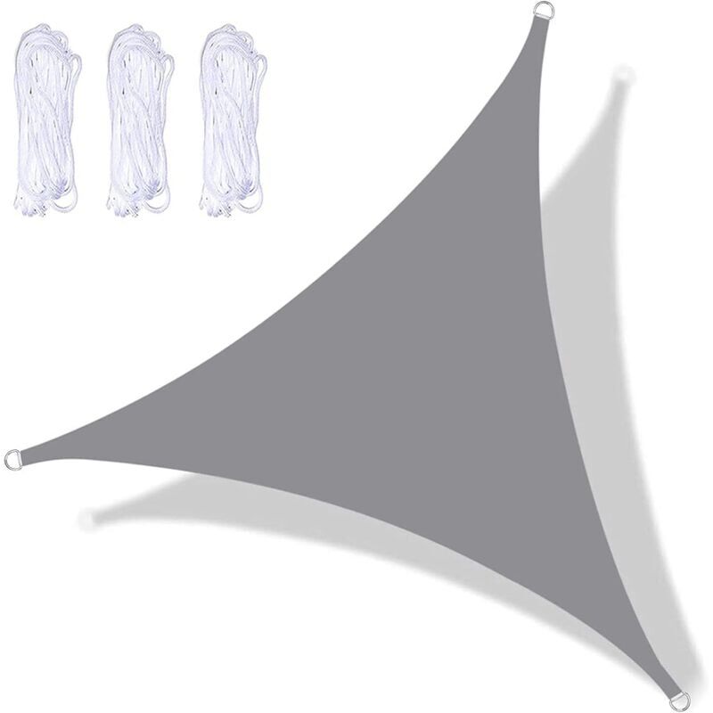 foto del prodotto snq vela ombreggiante triangolare impermeabile 3x3x3 m, telo ombreggiante di protezione solare, telo ombreggiante resistente all acqua con kit di