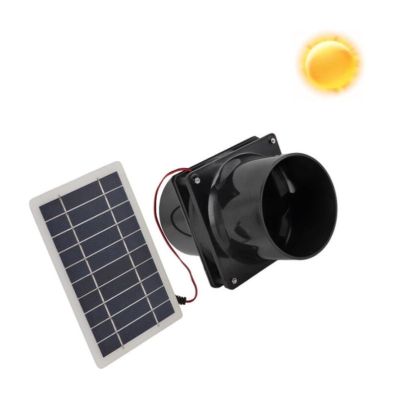 foto del prodotto snq ventilatore di scarico solare da 10 w, ventilatore di estrazione dell aria alimentato da pannello solare per cuccia per animali domestici,