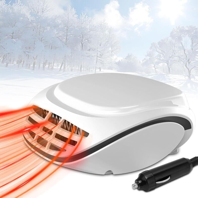 foto del prodotto snq ventilatore riscaldatore per auto 2 in 1, 12v 120w, riscaldamento rapido portatile e girevole con presa accendisigari, sbrinatore,