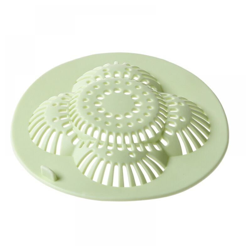 foto del prodotto snq verde 1 pz. filtro per lavandino in plastica per vasca da bagno o lavandino, modello a forma di fiore cavo, acchiappa capelli per cucina o