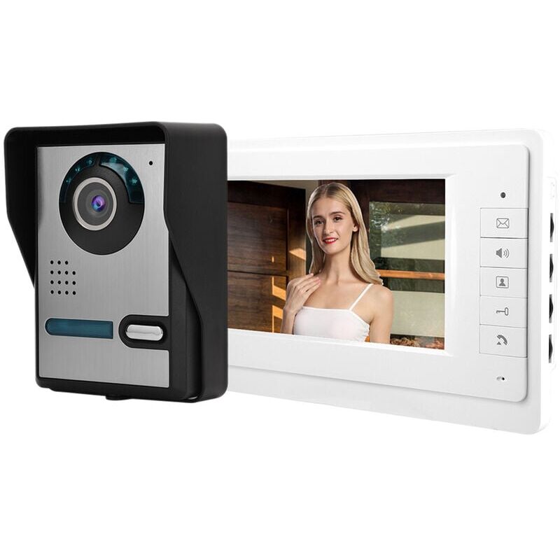 foto del prodotto snq videocitofono monitor touch screen da 7 pollici, funzione di visione notturna, ip55 esterno, sorveglianza attiva, manomanommf in magazzino